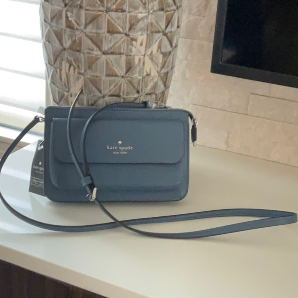 kate spade navy blue leather crossbody bag